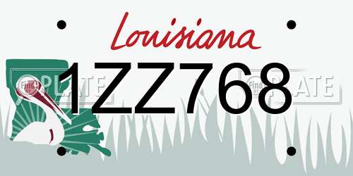 1ZZ768 Louisiana License Plate