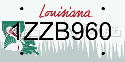 1ZZB960 Louisiana License Plate