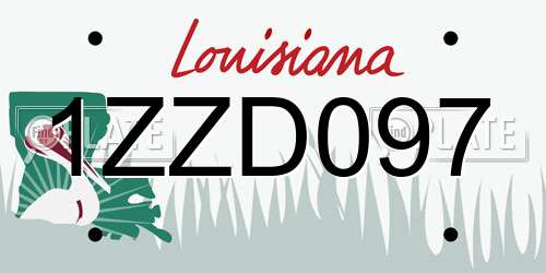 1ZZD097 Louisiana License Plate
