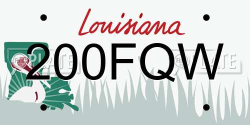 200FQW Louisiana License Plate