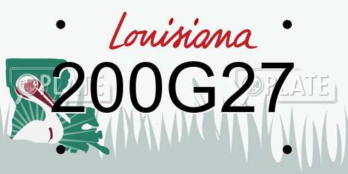 200G27 Louisiana License Plate