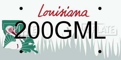 200GML Louisiana License Plate