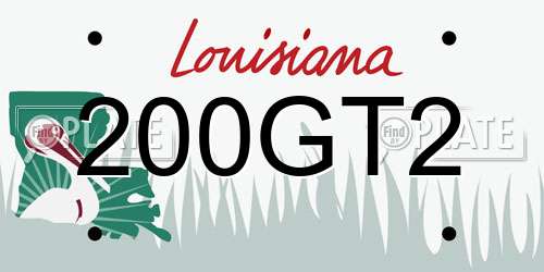 200GT2 Louisiana License Plate