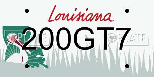 200GT7 Louisiana License Plate