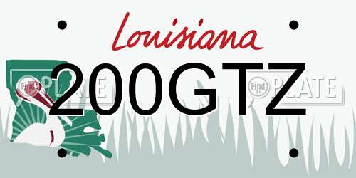 200GTZ Louisiana License Plate