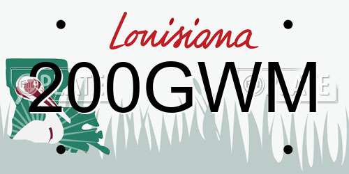 200GWM Louisiana License Plate