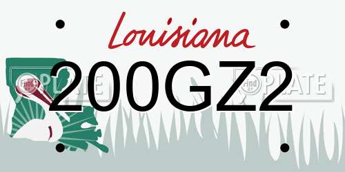 200GZ2 Louisiana License Plate