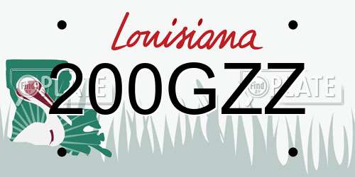 200GZZ Louisiana License Plate