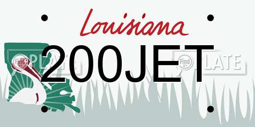 200JET Louisiana License Plate