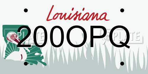 200OPQ Louisiana License Plate