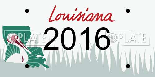 2016 Louisiana License Plate