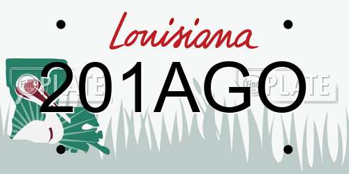 201AGO Louisiana License Plate