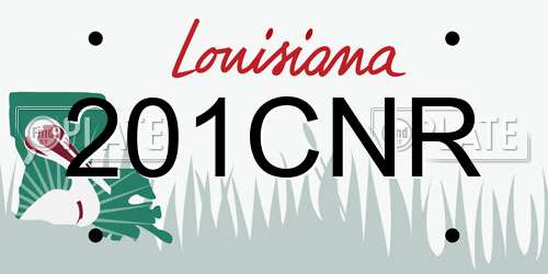 201CNR Louisiana License Plate