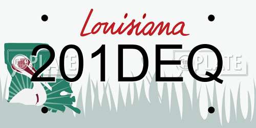 201DEQ Louisiana License Plate