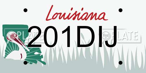 201DIJ Louisiana License Plate