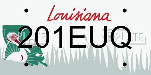 201EUQ Louisiana License Plate