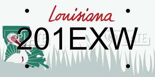 201EXW Louisiana License Plate