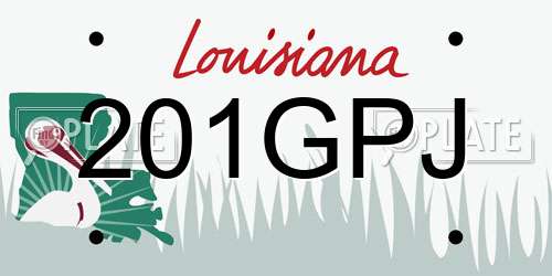 201GPJ Louisiana License Plate