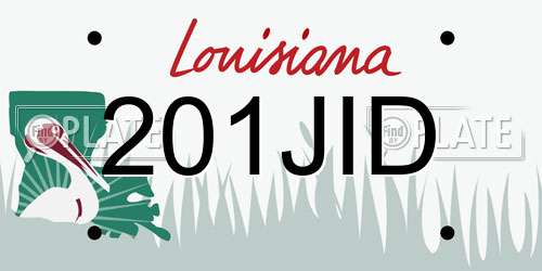 201JID Louisiana License Plate
