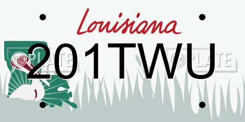 201TWU Louisiana License Plate