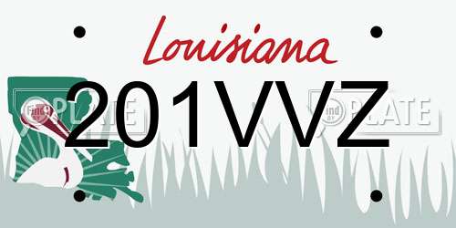 201VVZ Louisiana License Plate