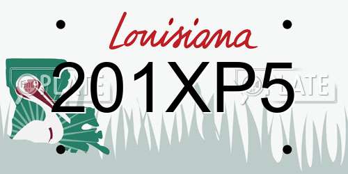 201XP5 Louisiana License Plate