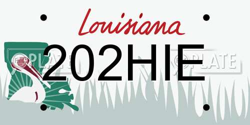 202HIE Louisiana License Plate