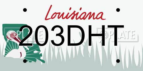 203DHT Louisiana License Plate