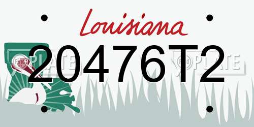 20476T2 Louisiana License Plate