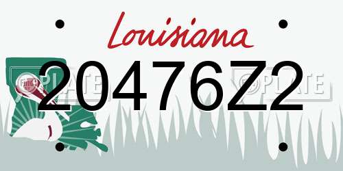 20476Z2 Louisiana License Plate