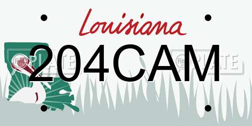 204CAM Louisiana License Plate