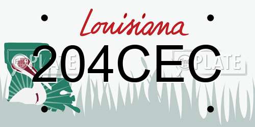 204CEC Louisiana License Plate
