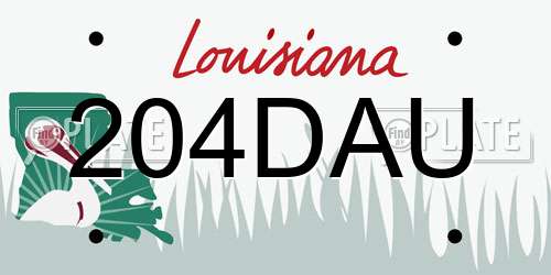 204DAU Louisiana License Plate