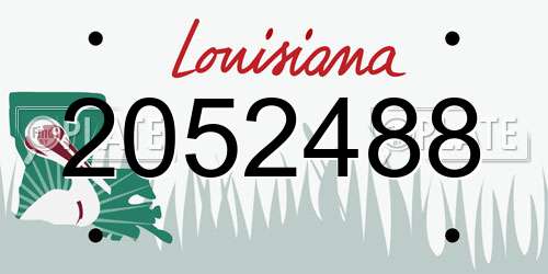 2052488 Louisiana License Plate