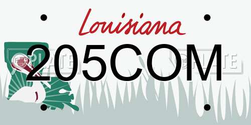 205COM Louisiana License Plate