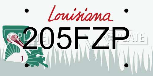 205FZP Louisiana License Plate