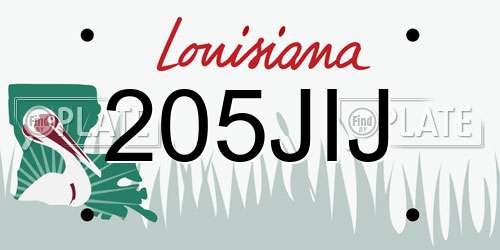 205JIJ Louisiana License Plate
