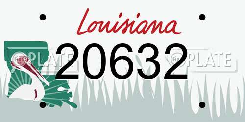 20632 Louisiana License Plate