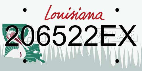 206522EX Louisiana License Plate