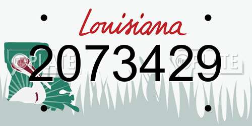 2073429 Louisiana License Plate