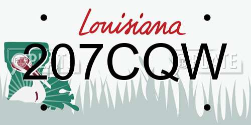 207CQW Louisiana License Plate