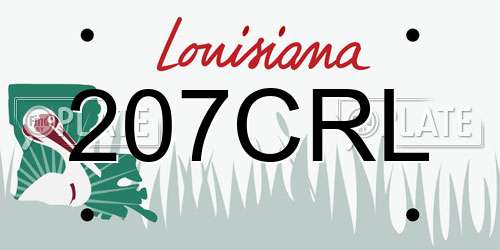 207CRL Louisiana License Plate
