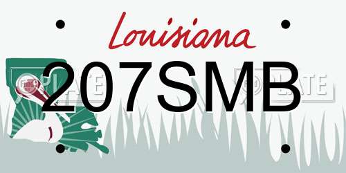 207SMB Louisiana License Plate