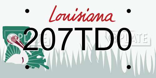 207TD0 Louisiana License Plate