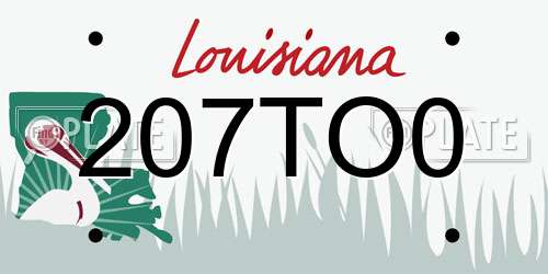 207TO0 Louisiana License Plate