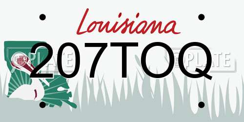 207TOQ Louisiana License Plate