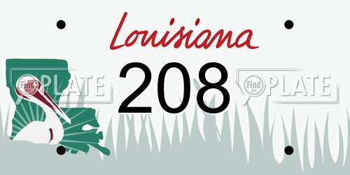 208 Louisiana License Plate