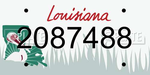 2087488 Louisiana License Plate