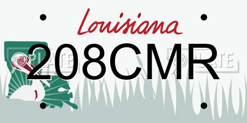 208CMR Louisiana License Plate