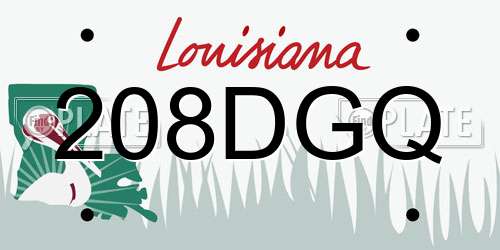 208DGQ Louisiana License Plate